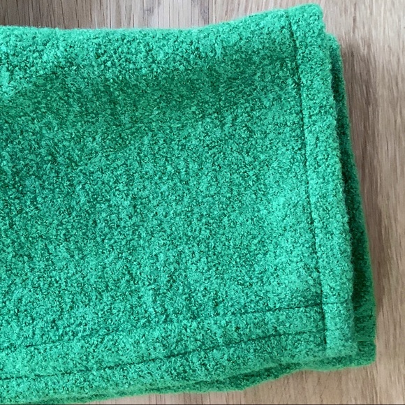 Bright Kelly Green Boucle Cropped Jacket Size M - Picture 6 of 7